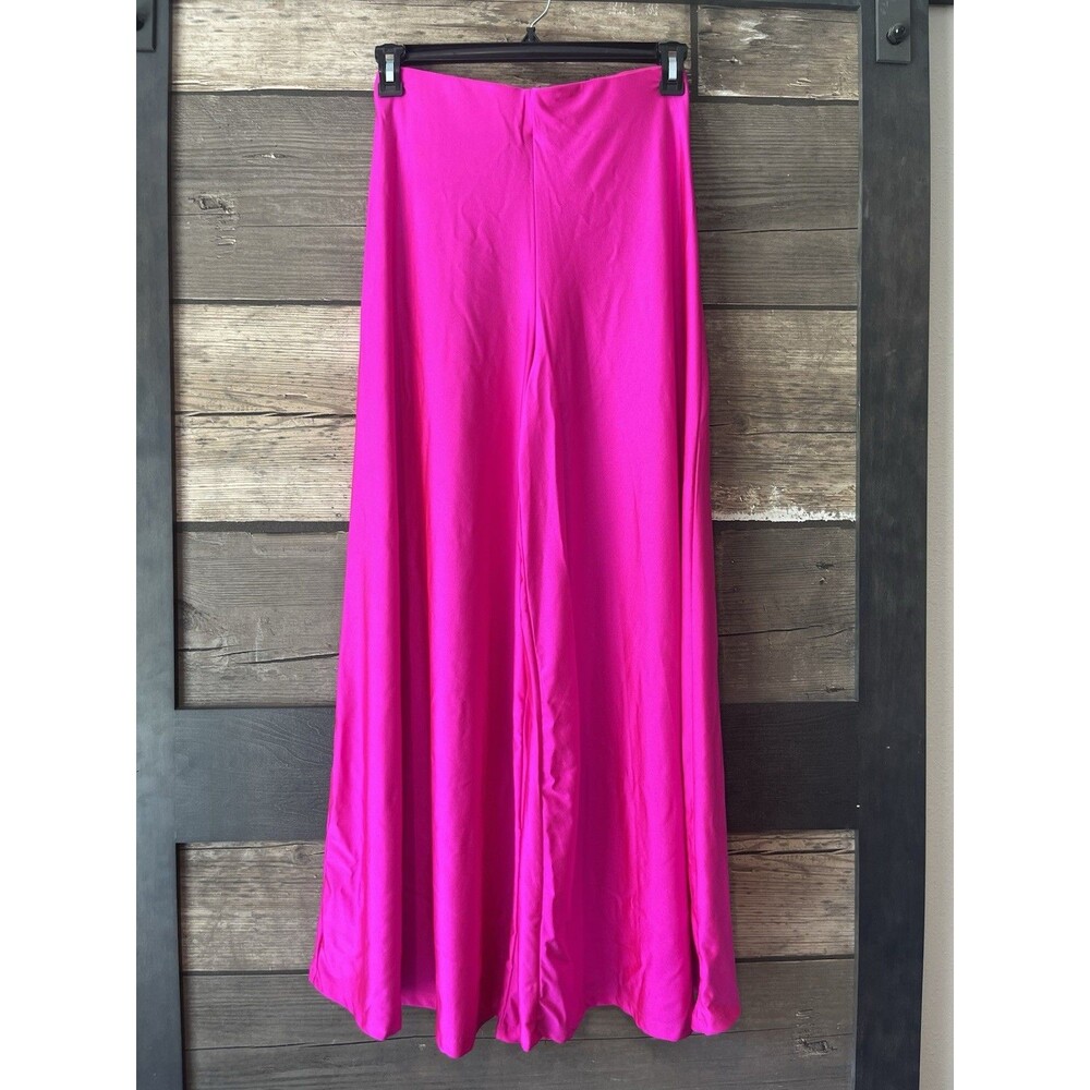 Wide Leg Flowy Pull-On Stretchy Hot Pink Pants Beach Boho Medium Hippie